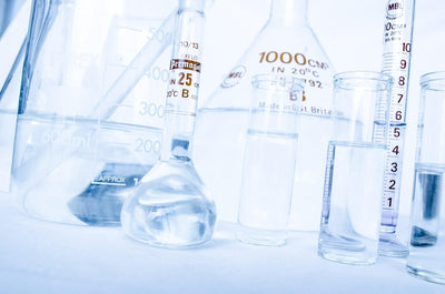 Laboratory clean room with various glass instruments