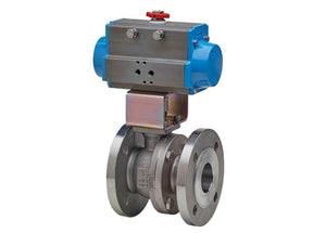 1-1/2" Bonomi 8P760023 - 2-Way, Stainless Steel, Full Port, Flanged, Ball Valve with Spring Return Actuator