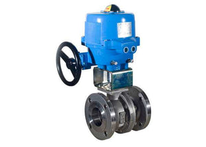 1-1/2" Bonomi M8E079-00 - Stainless Steel, Full Port, Flanged, Ball Valve with Position Indicator and on/off Electric Actuator