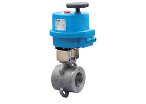 1-1/4" Bonomi 8E725002-00 - Ball Valve, "True" Wafer Style, 2-Way, Stainless Steel, Flanged, Full Port, with Electric Actuator