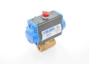 1" Bonomi 8P0082LF - 2-Way, Lead-Free, Brass Body, Full Port, NPT, Ball Valve with Spring Return Pneumatic Actuator