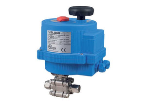 1/4" Bonomi 8E1300-00 - Ball Valve, 2-Way, Stainless Steel, Compression Ends, Standard Port, Direct Mount, with Electric Actuator