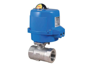 1/4" Bonomi M8E3100-00 - Ball Valve, 2 Piece, 2-Way, Stainless Steel, FNPT Threaded, Full Port, with Metal Electric Actuator