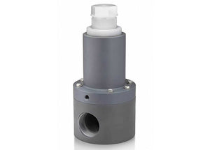 2" Plast-O-Matic RVDT200T-CP - Inline Flow Pattern Style Relief, Bypass, Backpressure, Anti-Siphon Valves, CPVC Body, PTFE Seat