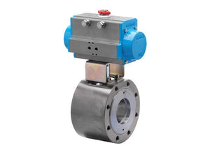 4" Bonomi 8P720741 - Ball Valve, Fire Safe, Wafer Style, 2-Way, Stainless Steel, Flanged, Full Port, with Double Acting Pneumatic Actuator
