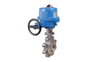6" Bonomi ME9101-00- High Performance Butterfly Valve, Lug Style, CF8M Stainless Steel Body and Disc, Carbon Filled PTFE Seat, with Metal Electric Actuator