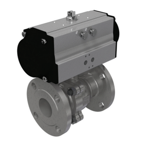 2-1/2" AVCO 900 Ball Valve, 2 Piece, Direct Mount, 316 Stainless Steel Body, 150# Flange mounted with Double Acting Pneumatic Actuator