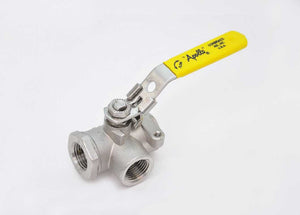 Apollo 76-600 Series - 3-Way, Stainless Steel, Full-Port, NPT, Ball Valve