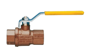 3/4" Bonomi 171S LF Ball Valve, Full Port, Lead-Free Brass Body, Stainless Steel Ball and Stem, FNPT Threaded, with Lever Handle