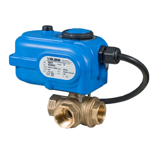 3/4" Bonomi 8E865LF-00 Ball Valve, 355N LF Direct Mount, 3-Way, Lead-Free Brass, NPT, T-Port with Electric Actuator