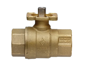 1" Bonomi 250NLF Ball Valve, Lead-Free Brass, NPT, Full Port with ISO 5211 Pad for Actuator