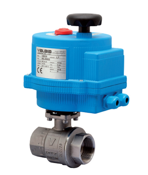 Bonomi 8E700076V**-0* 30°/ 60°/ 90°V-Port Ball Valve, 2-Way, Stainless Steel Direct Mount, NPT Threaded, with Plastic Electric Actuator with Positioner OR Positioner with Battery Backup