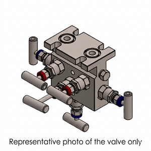 1/2" FNPT x Flange x 1/4" FNPT Comfit Direct Mounting 5 Valve Manifold, 316 Stainless Steel