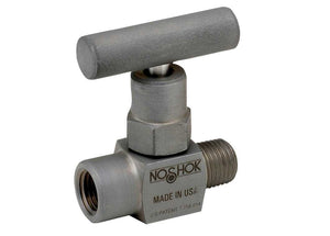NOSHOK 100 Series Mini Needle Valves, 102-EMFC, 1/4" NPT, Extended Male-Female, Steel, 0.172" Orifice Hard Seat