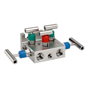 NOSHOK 5030/5130 Series Natural Gas 5 Manifold Valves With Hard & Soft Seat/Tip, 5030-FFS, Hard Seat, 1/2" NPT Female x 1/2" NPT Female, 316 SS, 0.187" Orifice 5 Manifold Valve