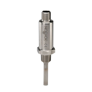 NOSHOK 810 Series Compact Temperature Transmitters, 810--22/125-1-1-8-25-120-6, -22/125°F, 4-20 mA, 1/2 NPT Process Connection, M12 x 1 (4-Pin), 12.0" Stem, 6mm Diameter