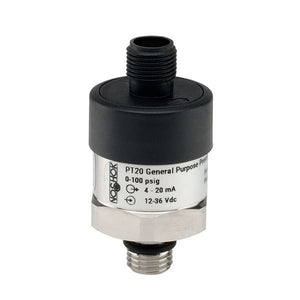 NOSHOK PT20 Series General Purpose Fixed Range Pressure Transmitter, 0 to 10000psig, 7/16-20 Male SAE J514 FIG 34B (Non-Adjustable), DIN Form A / DIN Form C / M12 x 1 4 Pin