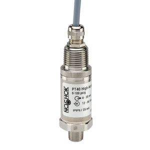NOSHOK PT40 Series High Accuracy Fixed Range Pressure Transmitter PT40-1000PSIG-2-5-8-16, 0 to 1000psig, ±0.125% of span, 0 Vdc to 10 Vdc, 3-wire, 1/2 NPT male, 1/2 NPT conduit with 3 ft cable