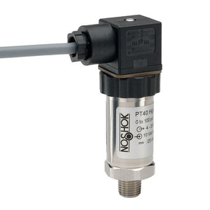 NOSHOK PT40 Series High Accuracy Fixed Range Pressure Transmitter PT40-10000PSIG-2-2-45-18, 0 to 10000psig, ±0.125% of span, 0 Vdc to 5 Vdc, 3-wire, 7/16-20 male SAE J514 FIG 34B (non-adjustable), DIN form A with 3 ft cable
