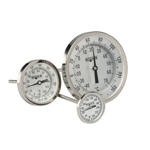 3" NOSHOK 100 Series Industrial Type Bimetal Thermometers, 30-110-060-20/240-F, Bimetal, 1/2" NPT Back Connection, 6" Stem Length, 20/240°F, Single Temperature Scale