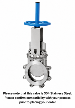 20" Orbinox Series 20 (Uni-Directional) 304SS Knife Gate Valve, Resilient seated (EPDM), Rising Stem, Hand Wheel