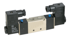 STC 4V130C-1/8 Solenoid Valve- Air Return (double solenoid),Closed Center, 4-Way, 5-Port, 2-Position