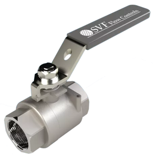 3/4" SVF Flow Control 20SS Series, 2-Piece, Stainless Steel Ball Valve, Full Port, RTFE Seat, Threaded, 1000 WOG