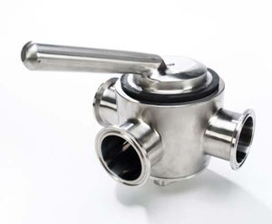 1-1/2" Sanitary Solutions SS11MPR3Way-1.5-316, Three Way Rubber Plug Valve