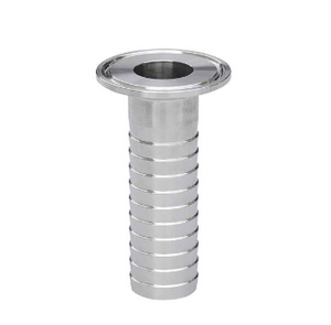 Sanitary Solutions SS14MPHRL, Long Clamp Rubber Hose Barb Adapter, 304 Stainless Steel
