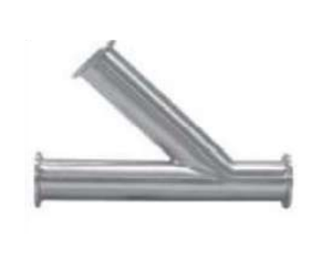 6" Sanitary Solutions SS28LMP-6-316L, Clamp Lateral "Y", Polish ID/OD, 316 Stainless Steel
