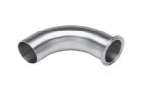 2-1/2" Sanitary Solutions SS2CM7-2.5-304, 90° Clamp x Buttweld Elbow, Polish ID/OD, 304 Stainless Steel