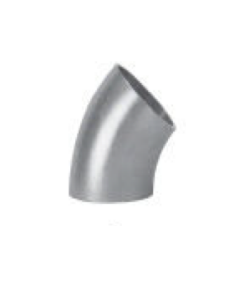6" Sanitary Solutions SS2WK7-6-304, 45° Buttweld Elbow, less tangent, Polish ID/OD, 304 Stainless Steel