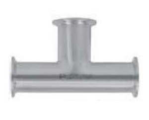 8" Sanitary Solutions SS7MP-8-304, Clamp Tee, Polish ID/OD, 304 Stainless Steel