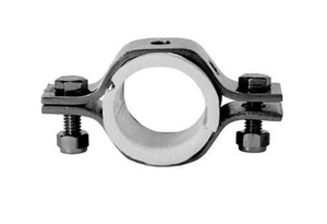 1-1/2" Sanitary Solutions SSTHP-1.5-304, Tube (Hex) Hanger with PVC Sleeve, 304 Stainless Steel