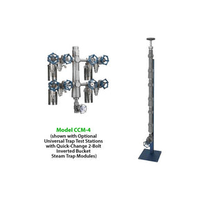 Watson McDaniel CCMV Series Condensate Collection Manifolds With Isolation Valve, Forged Carbon Steel Body, 825 PSIG, 8 Branches, 3/4" NPT