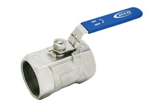 1-1/4" AVCO 100 Ball Valve, 316 Stainless Steel Body, Reduced Port, NPT with Locking Handle