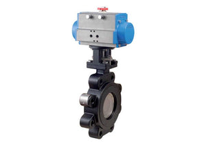 12" Bonomi DA8301- High Performance Butterfly Valve, Lug Style, Carbon Steel Body, CF8M Stainless Steel Disc, Carbon Filled PTFE Seat, with Double Acting Pneumatic Actuator