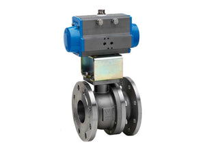 4" Bonomi 8P0178 - Stainless Steel, Full Port, Flanged, Ball Valve with Spring Return Pneumatic Actuator