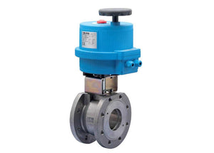 5" Bonomi 8E076-00 - Ball Valve, Wafer Style, 2-Way, Stainless Steel, Flanged, Full Port, with Electric Actuator