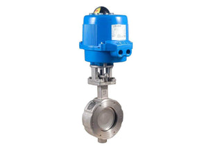 6" Bonomi ME9100-00- High Performance Butterfly Valve, Wafer Style, CF8M Stainless Steel Body, CF8M Stainless Steel Disc, Carbon Filled PTFE Seat, with Metal Electric Actuator