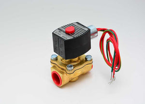 ASCO 8210 Series - 3/8" - 2-1/2" NPT, Brass, Normally Closed, 2 Way, NBR Seal, Solenoid Valve