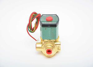 ASCO 8342G001-120/60 - 1/4" NPT, Brass, 4 Way, NBR Seal, Solenoid Valve