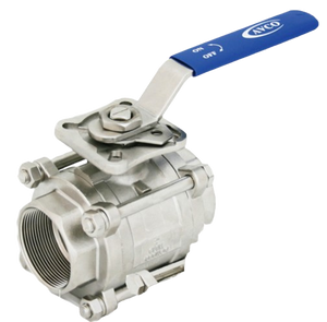 4" AVCO 500 Industrial Ball Valve, 3 Piece, 316 Stainless Steel Body, Full Port, NPT with Direct Mount Pad and Locking Handle