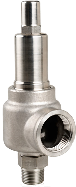 1" MNPT x 1-1/4" FNPT Aquatrol Series 743-EF ASME UV Section XIII/VIII Safety Valve With E Orifice - Stainless Body, Bonnet & Internals - Metal Seat - Closed Cap For Air/Gas/Liquid Service Set 6 to 1500 psi