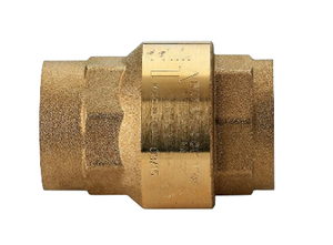 3/4" Bonomi 100003 In-Line Spring Loaded Check Valve, Brass Body, FNPT Threaded, with FKM Viton Seal