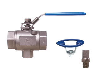 1/2" Bonomi 511SL Safety Exhaust Ball Valve, Full Port, Stainless Steel, NPT, with Locking Lever Handle