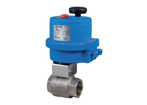 Bonomi 8E0126-00 Series - Ball Valve, 2 Piece, 2-Way, Stainless Steel, FNPT Threaded, Full Port, with Electric Actuator and Bracket