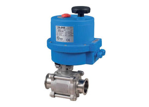 Bonomi 8E0771-00 Series - Ball Valve, 2-Way, Stainless Steel, Tri-Clamp, Cavity Filled, Full Port, with Electric Actuator