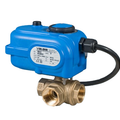 Bonomi 8E866LF-00 Series Ball Valve, 365N LF Direct Mount, 3-Way, Lead-Free Brass, NPT, L-Port with Electric Actuator