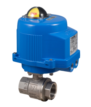 Bonomi M8E700076V**-0* 30°/ 60°/ 90° V-Port Ball Valve, 2-Way, Stainless Steel Direct Mount, NPT Threaded, with Metal Electric Actuator with Positioner OR Positioner with Battery Backup
